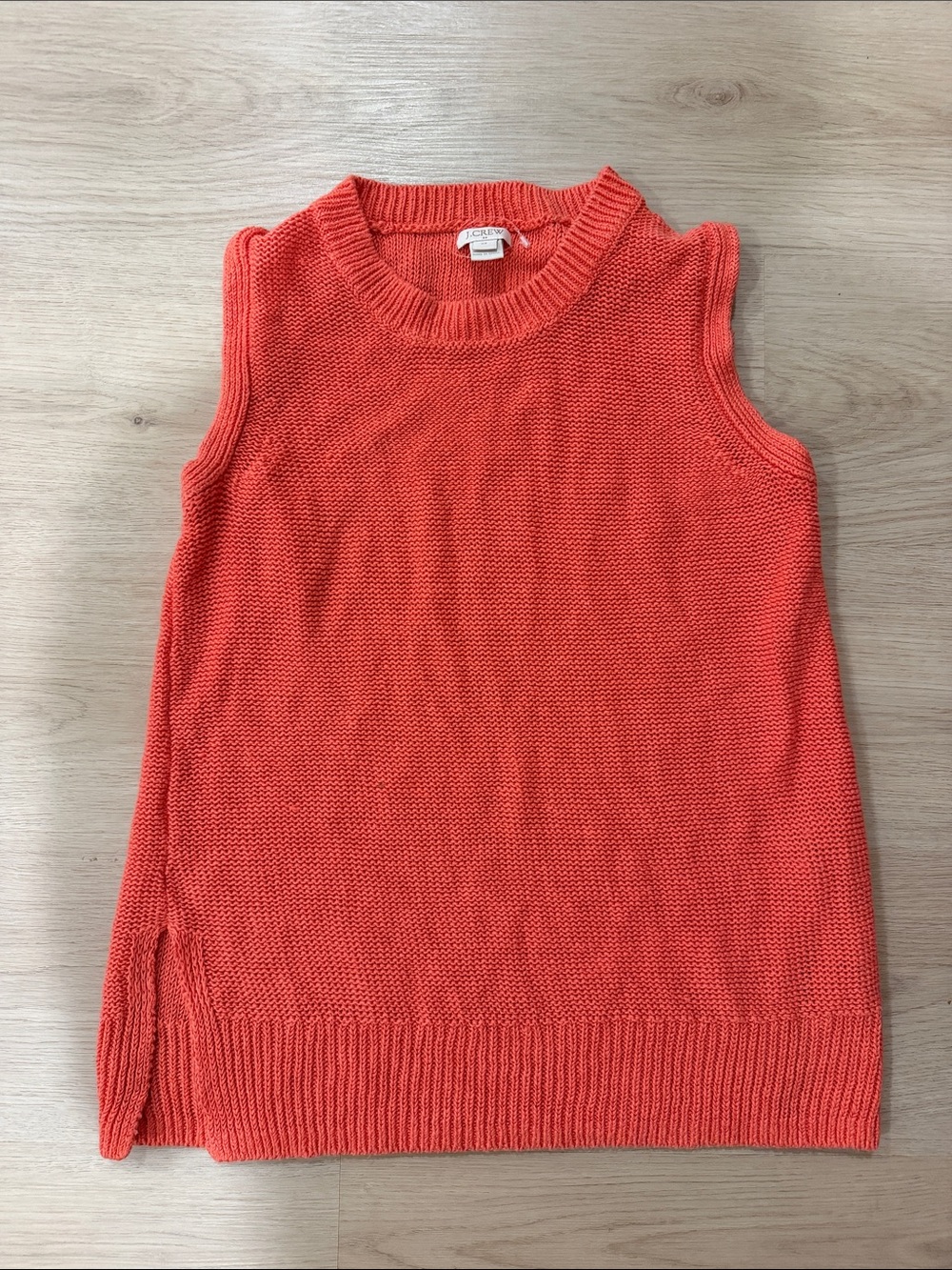J Crew XS Coral Sleeveless Knit Shift Dress